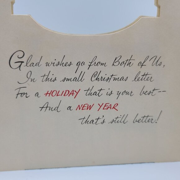 Merry Christmas Both Of Us Snowman Vintage Famous Artists Studios Card - Picture 4 of 6